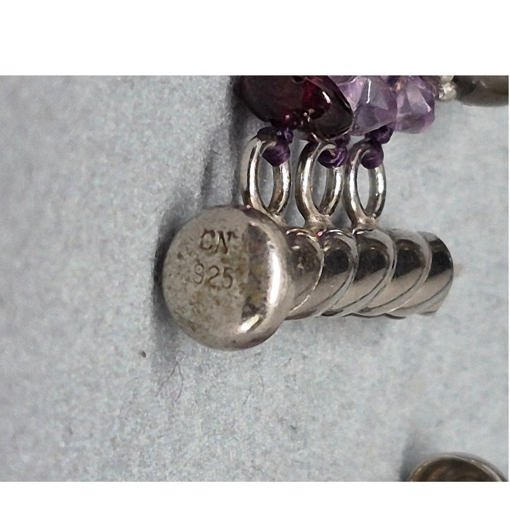 Abalone Necklace Paua Pearl Amethyst Garnet Multi Strand Iridescent Statement - Picture 4 of 16